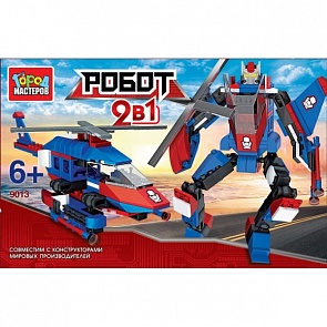 Конструктор – 2 в 1 Робот с вертолётом, 157 деталей (Город мастеров, UU-9013-Rsim)